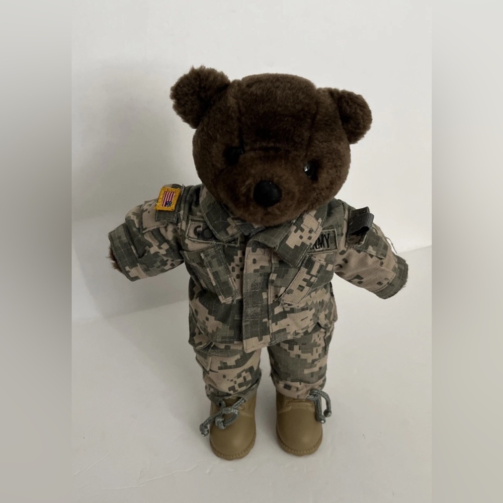 Bear Forces America Military Gift 11” Brown Plush Teddy US Air Force Camo 1989